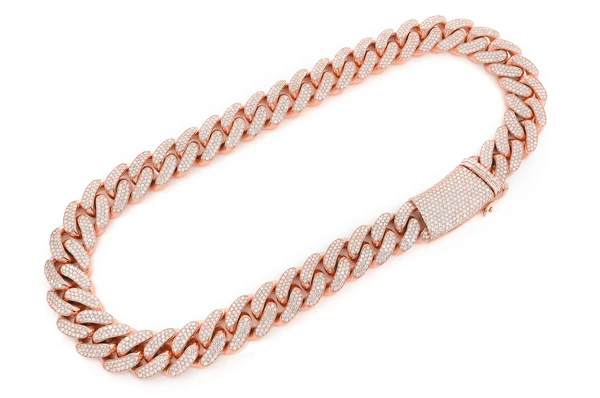 20mm miami cuban link necklace 14k 41.00ctw gold color rose 3