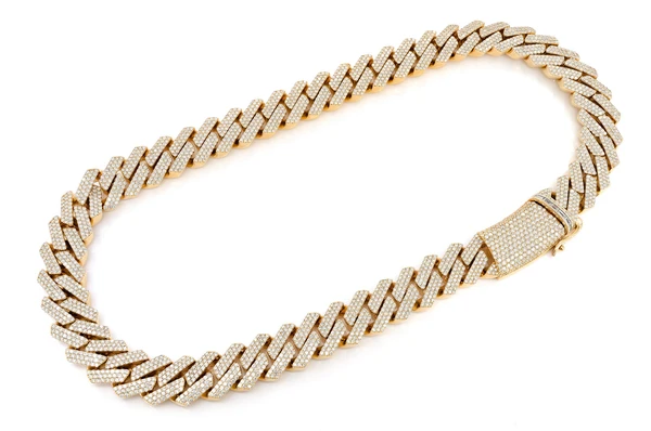 20mm raised prong miami cuban link necklace 14k 60.87ctw gold color yellow 3