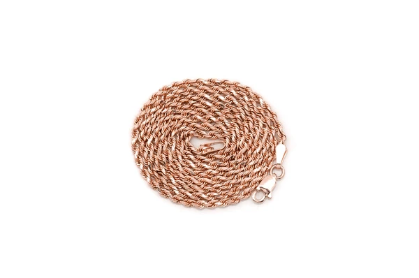 2mm rope 14k chain gold color rose 3