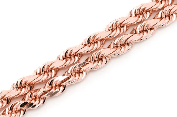 4mm rope 14k chain gold color rose 2