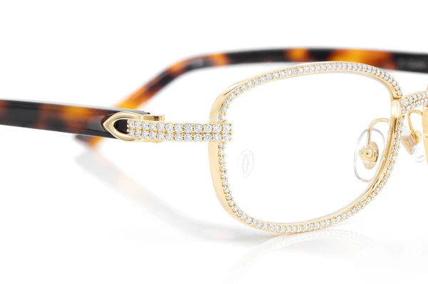 52mm cartier brown glasses gold color yellow 3