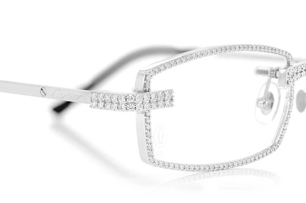 53mm cartier silver glasses gold color white 3