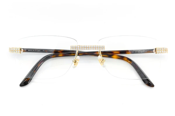 57mm cartier gold glasses gold color yellow 5