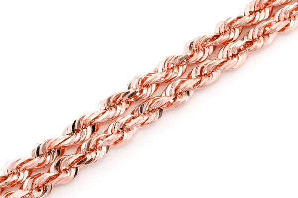 6mm rope 14k chain gold color rose 2