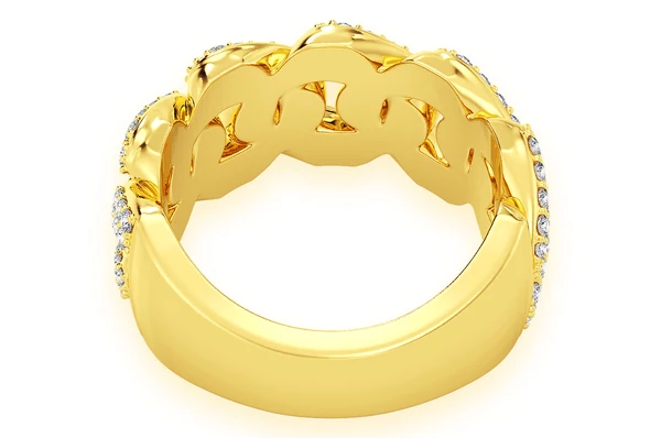 cuban ring 14k gold color yellow 4
