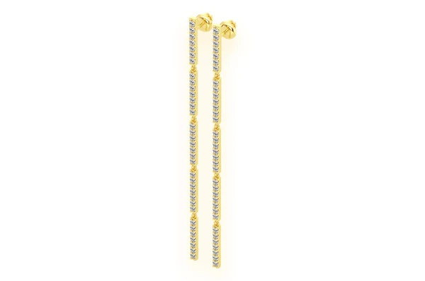 dangling five bar earrings 14k gold color yellow 2